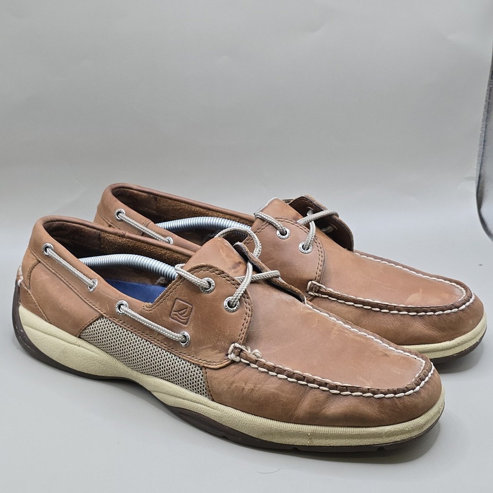 Sperry Top-Sider Intrepid 2 Eye Brown Leather Boat Shoes 0276308 Men Size US 13